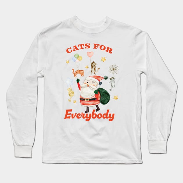 Cats For Everybody - meowy christmas Long Sleeve T-Shirt by SUMAMARU